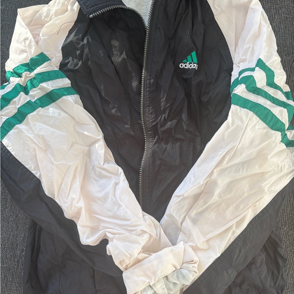 Adidas green and Black Logo Tag